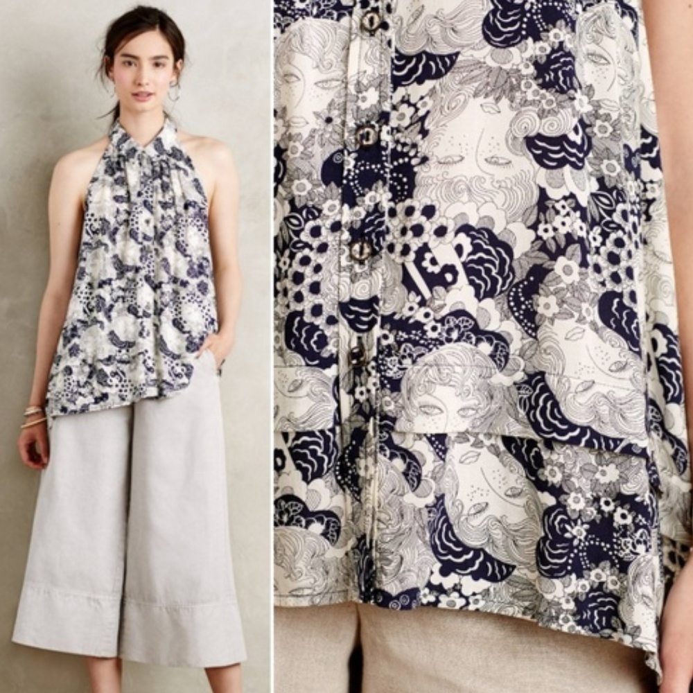 Anthropologie Maeve Face Print Tesni Tank - 0/2